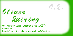 oliver quiring business card